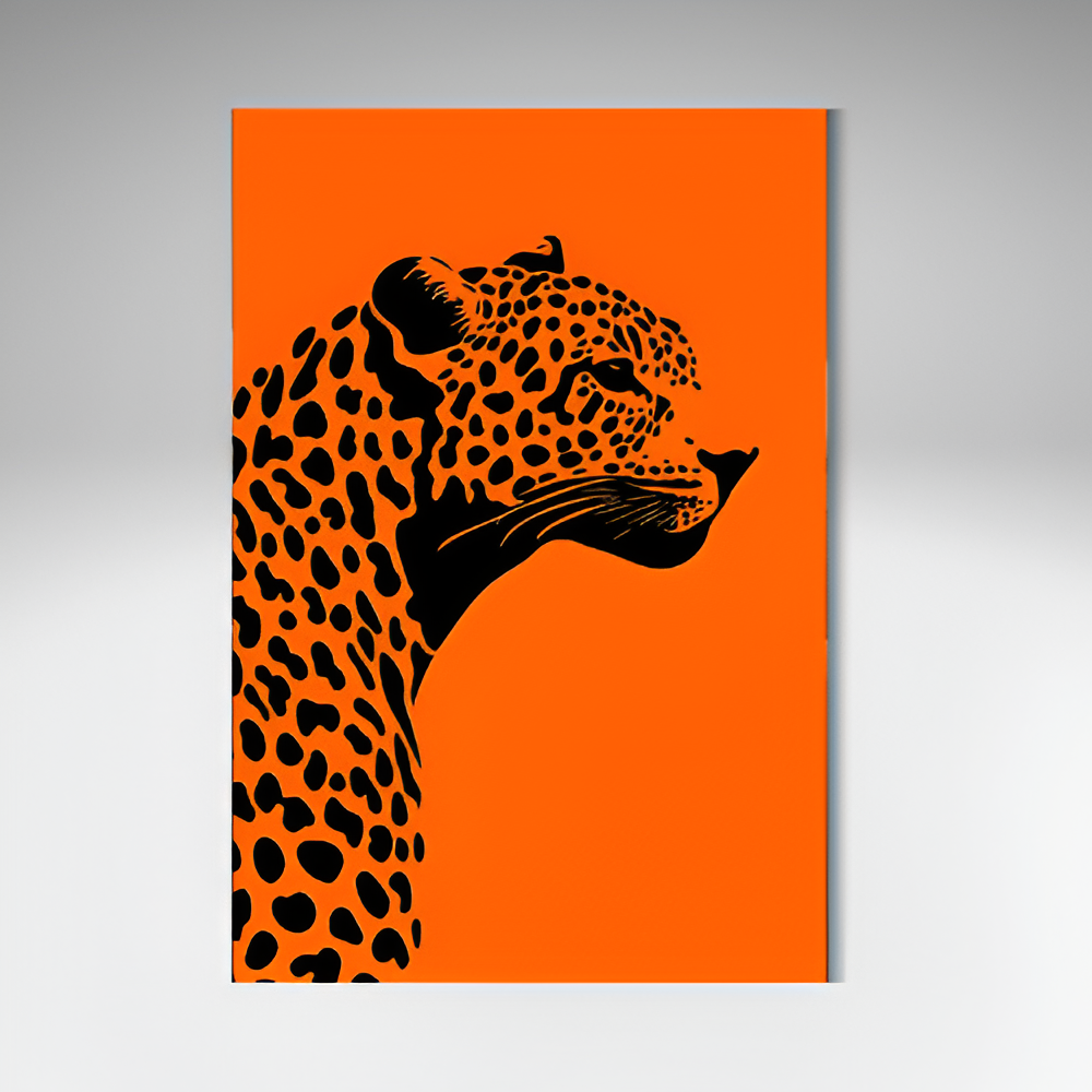ORANGE LEOPARD WALLART
