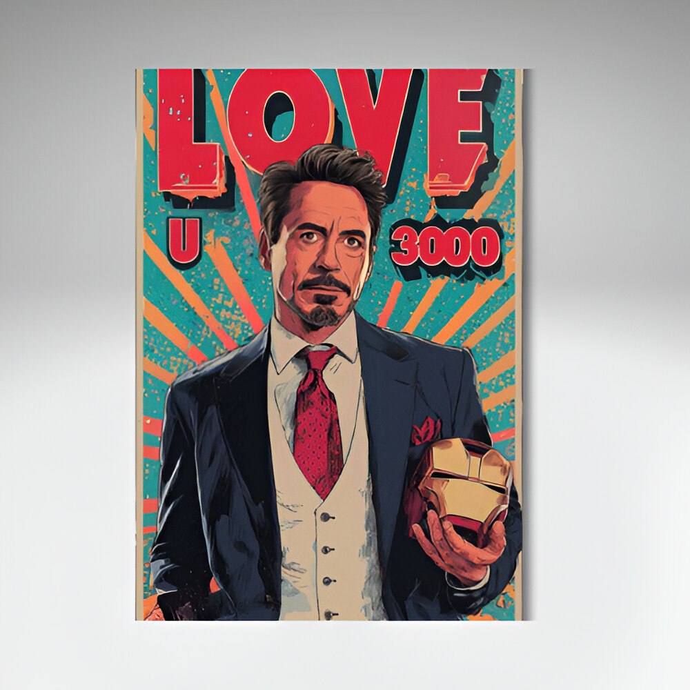 TONY STARK LOVE CANVAS WALL ART