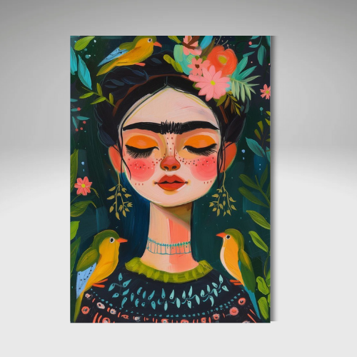 Frida in Full Bloom CANVAS WALL ART
