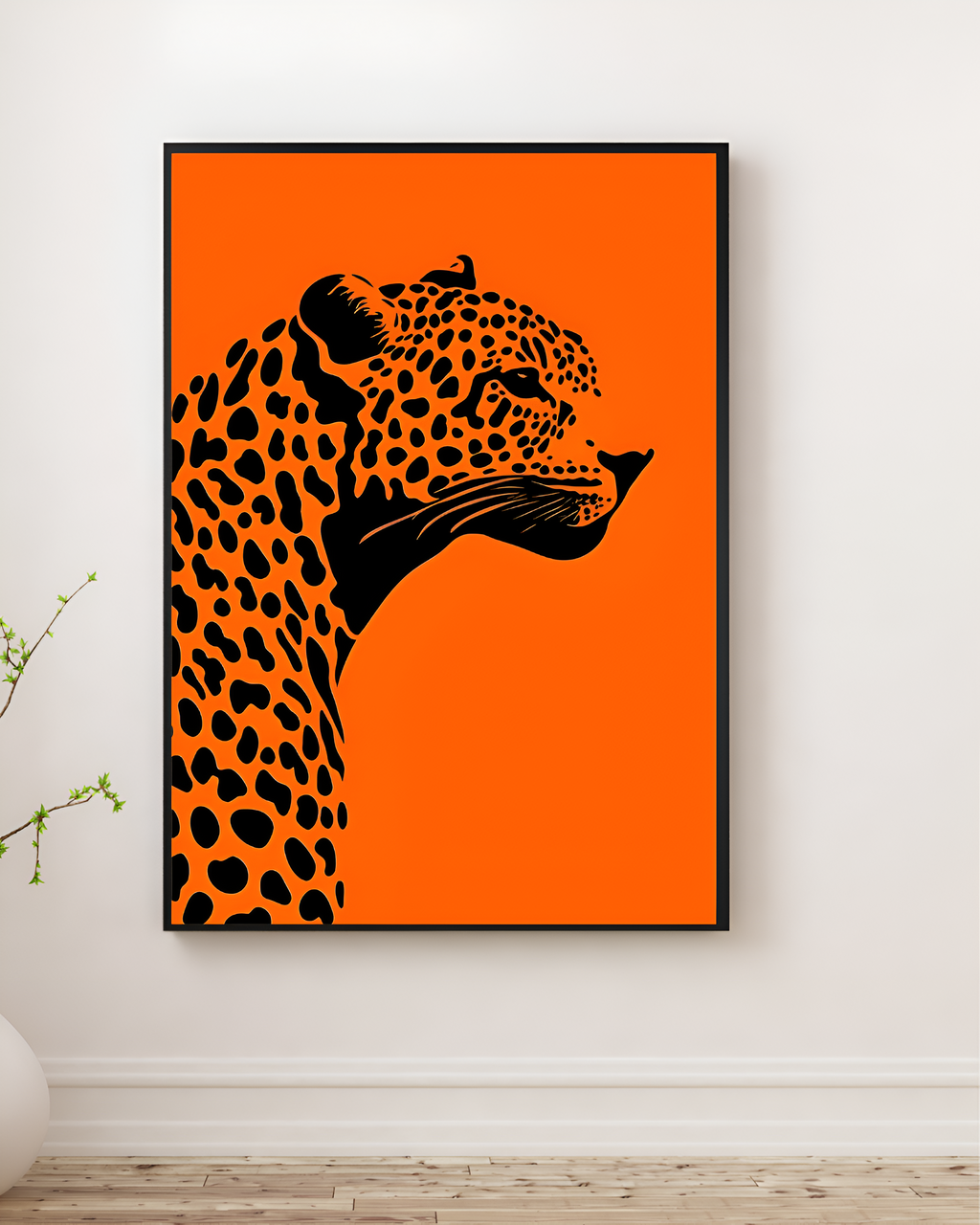 ORANGE LEOPARD WALLART